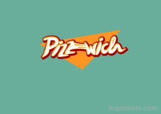 Pizzwich三明治标志logo设计，品牌vi设计