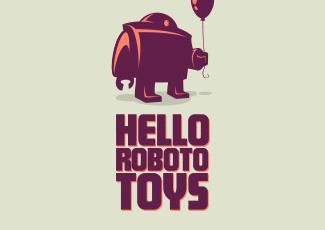 你好Roboto玩具标志logo设计，品牌vi设计