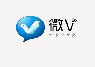 万科集团内部办公协作平台“微V”标志logo设计，品牌vi设计