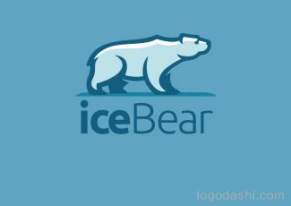 iceBear北极熊标志logo设计，品牌vi设计