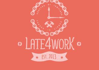 Late4worK标志logo设计，品牌vi设计