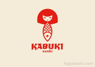 歌舞伎寿司店标志标志logo设计，品牌vi设计