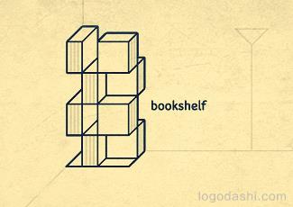 bookshelf书架logo标志logo设计，品牌vi设计