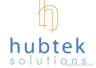 hubtek解决方案标志logo设计，品牌vi设计