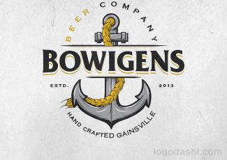 BOWIGENS啤酒标志logo设计，品牌vi设计