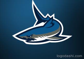 鲨鱼图标标志logo设计，品牌vi设计