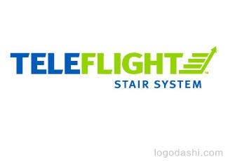 TeleFlight楼梯系统标志logo设计，品牌vi设计