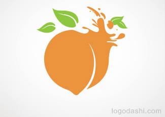 桃子冰沙咖啡馆标志logo设计，品牌vi设计