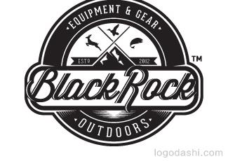 BlackRqck商店标志logo设计，品牌vi设计