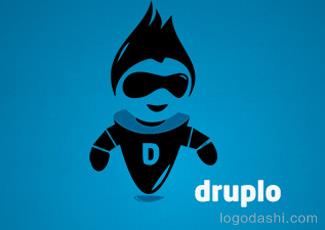 Druplo机器人标志logo设计，品牌vi设计
