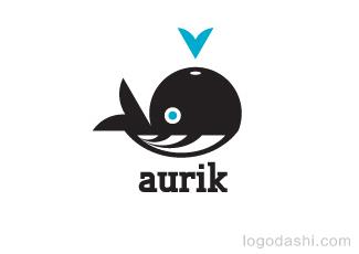 aurik鲸鱼标志标志logo设计，品牌vi设计