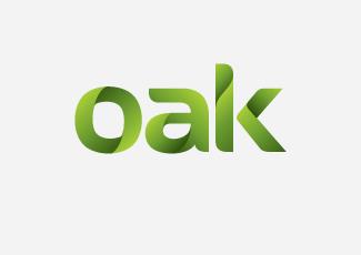 OAK字体标志logo设计，品牌vi设计