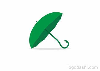 鱼钩雨伞logo标志logo设计，品牌vi设计