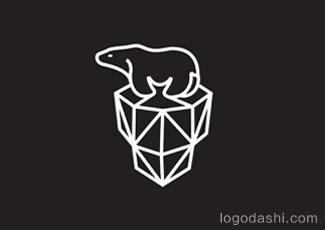 孤独的北极熊标志logo设计，品牌vi设计