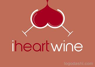 iheartwine标志logo设计，品牌vi设计