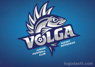 伏尔加河足球队标志logo设计，品牌vi设计