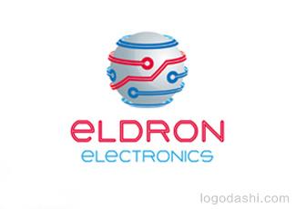 Eldron电子产品商标标志logo设计，品牌vi设计
