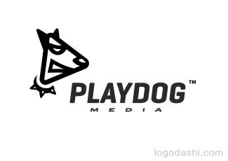 PlayDog传媒标志logo设计，品牌vi设计
