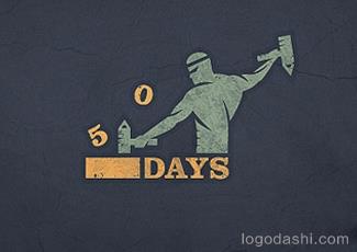50天倒计时logo标志logo设计，品牌vi设计