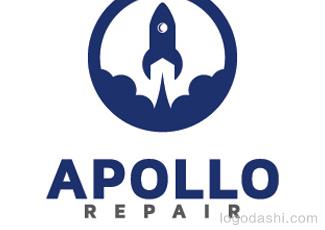 阿波罗维修服务中心标志logo设计，品牌vi设计