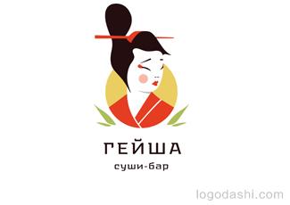 Geisha艺伎寿司logo标志logo设计，品牌vi设计