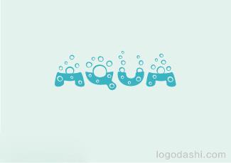 aqua健康中学logo字体标志logo设计，品牌vi设计