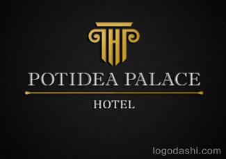 Potidea皇宫酒店标志logo设计，品牌vi设计