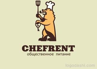 CHEFRENT餐厅标志logo设计，品牌vi设计