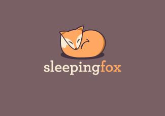 睡觉的狐狸标志logo设计，品牌vi设计