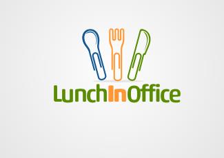 回形针餐具标志logo设计，品牌vi设计