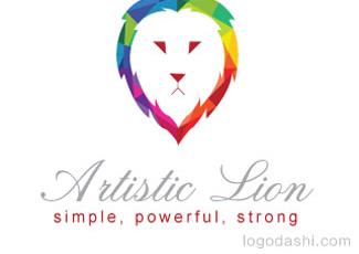 艺术狮子标志logo设计，品牌vi设计