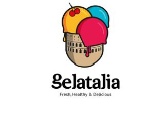 Gelatalia冰淇淋标志logo设计，品牌vi设计