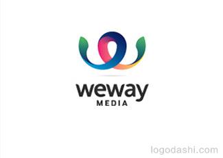 Weway媒体标志logo设计，品牌vi设计