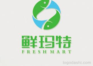 鲜玛特海鲜标志标志logo设计，品牌vi设计