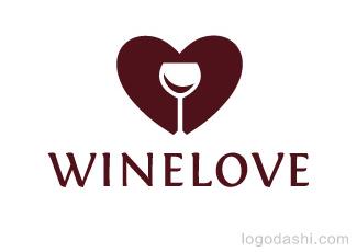 winelove葡萄酒标志logo设计，品牌vi设计