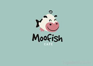 moofish咖啡厅标志标志logo设计，品牌vi设计