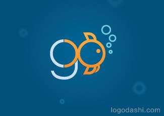 GO水族馆logo标志logo设计，品牌vi设计