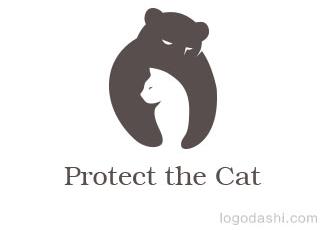 保护猫标志logo设计，品牌vi设计