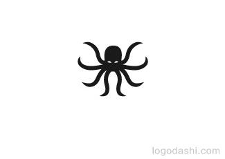 章鱼图标标志logo设计，品牌vi设计